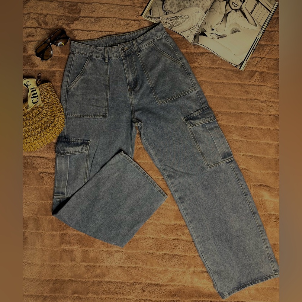 SHEIN Women's High Rise Blue Jeans